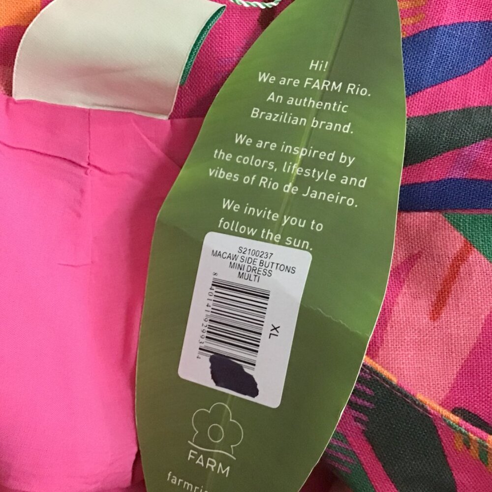 FARM RIO Macaw Side Buttons Mini Dress Multi - Picture 14 of 16